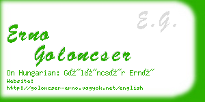 erno goloncser business card